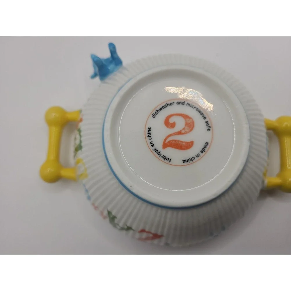 Anthropologie Child's Alphabet Bowl with Blue Sheep Lamb‎